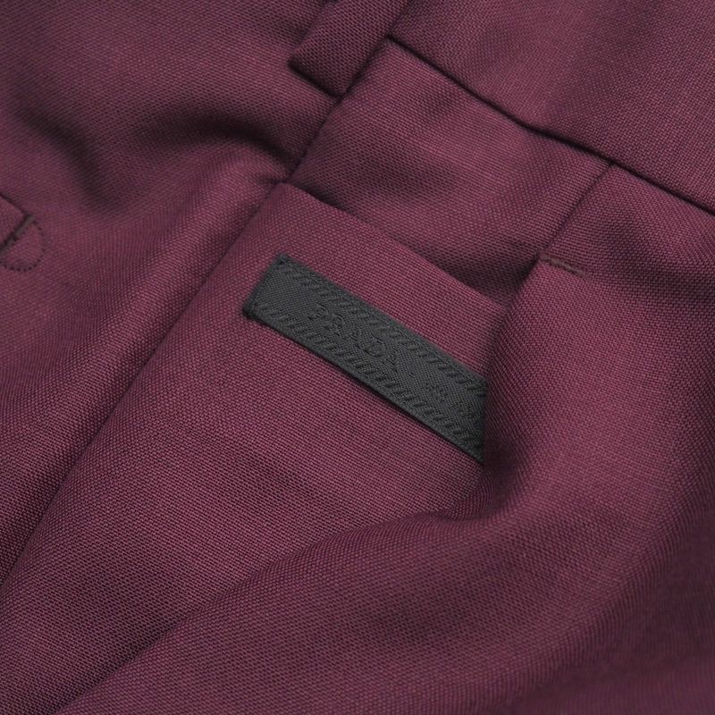 Prada Pants 44 Trousers Pleated No Tuck Bordeaux