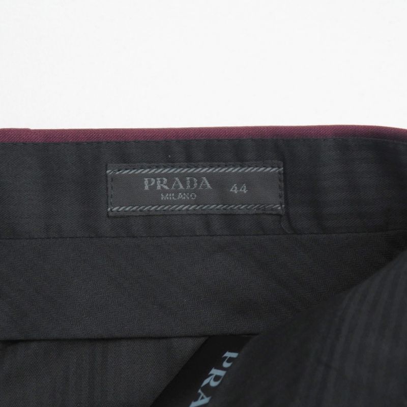 Prada Pants 44 Trousers Pleated No Tuck Bordeaux