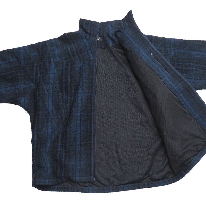 Balenciaga Tracksuit Jacket 44 Zip Up Check Sporty B Wool Blue Black