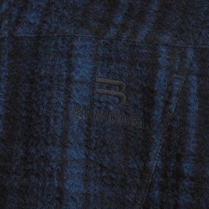 Balenciaga Tracksuit Jacket 44 Zip Up Check Sporty B Wool Blue Black