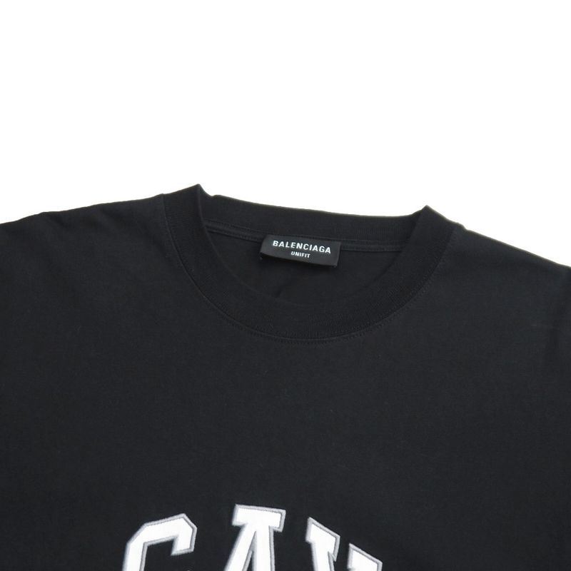 Balenciaga Gay Pride Short Sleeve T-Shirt S Logo Embroidery Crew Black Gray White