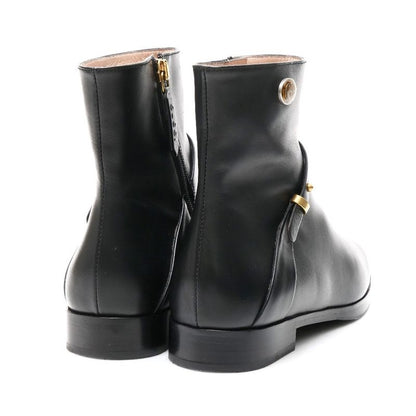 Gucci Boots 35 GG Double Strap Short Leather Shoes Black