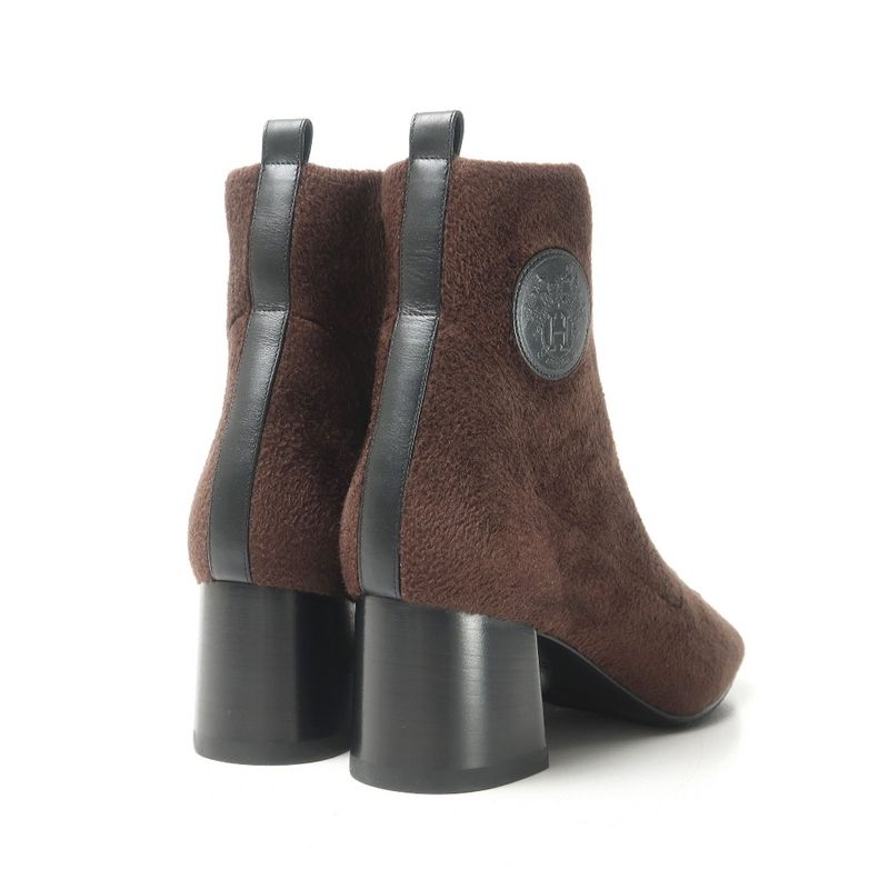 Hermes Voltige Boots 36 Click Senue Exlibris Knit Ankle Short