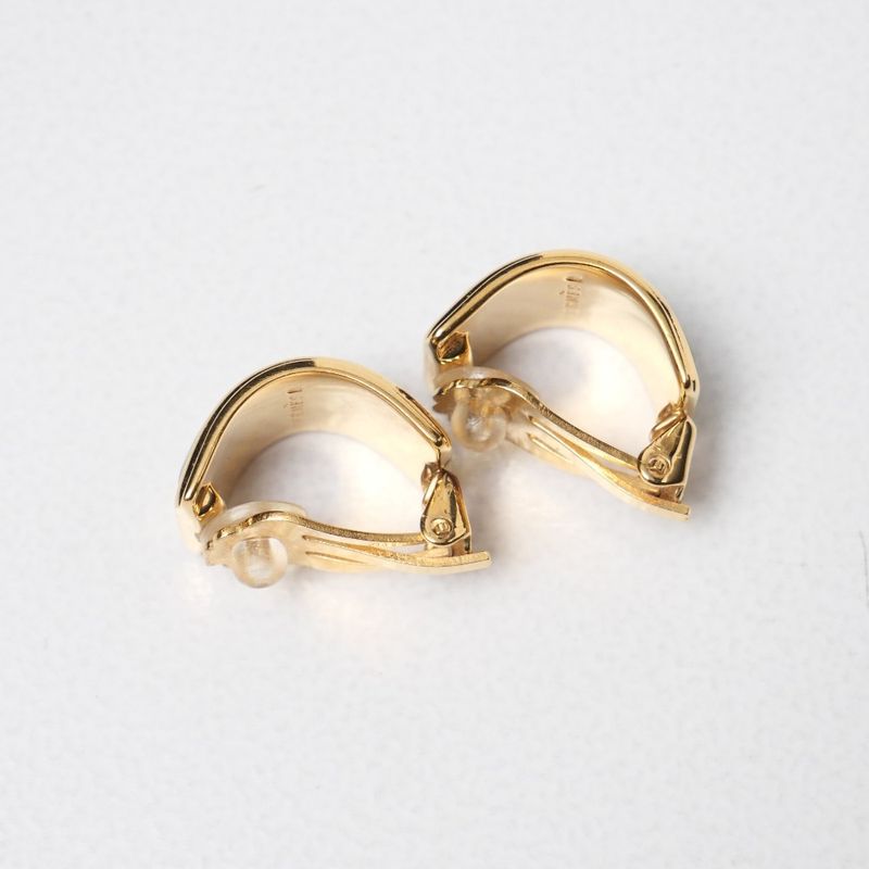 Hermes Earrings Enamel Gold Gold Multicolor