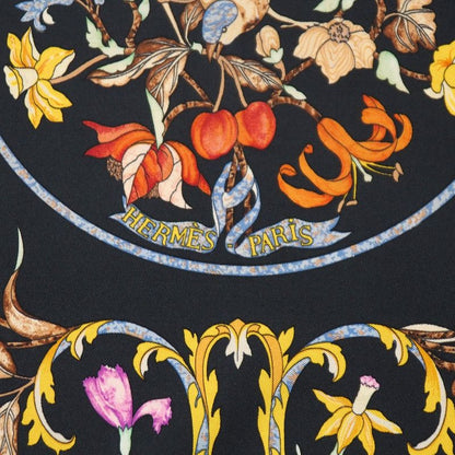 Hermes Carre 90 Pierres D' Orient ET D' Occident Oriental Stone and Western Black Yellow Multicolor