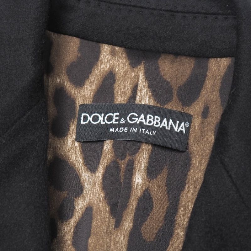 Dolce & Gabbana Coat 38 Chesterfield Lining Leopard