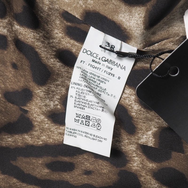 Dolce & Gabbana Coat 38 Chesterfield Lining Leopard
