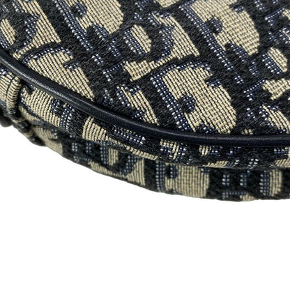 DIOR Christian Dior Handbag Saddle Bag Navy X Ivory Leather