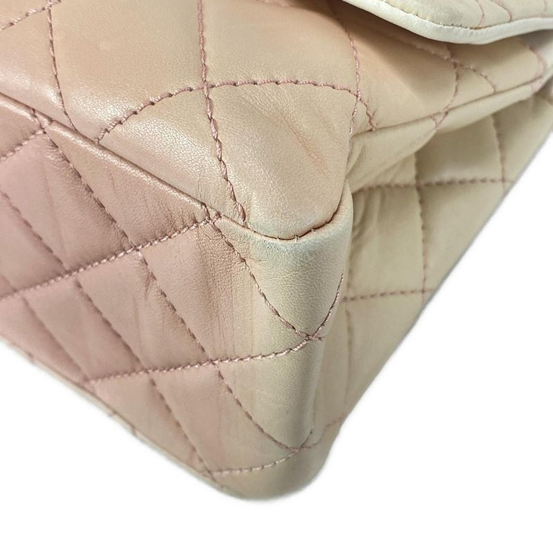 Chanel Shoulder Bag Double Flap Matelasse 2.55 Ivory X Light Pink Lambskin