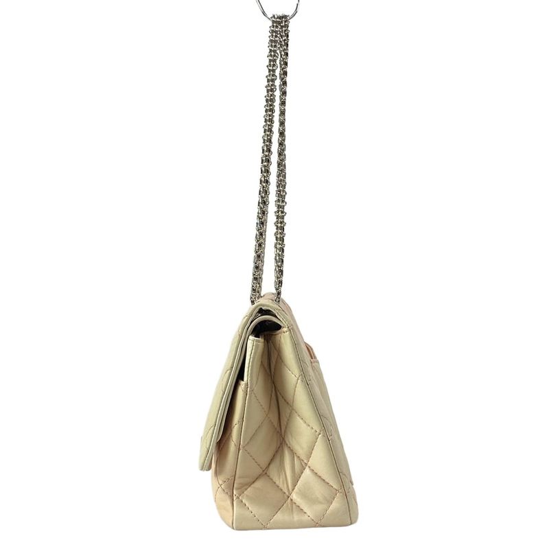 Chanel Shoulder Bag Double Flap Matelasse 2.55 Ivory X Light Pink Lambskin