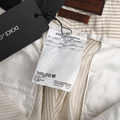 Dolce & Gabbana Wide Pants 48 Ivory