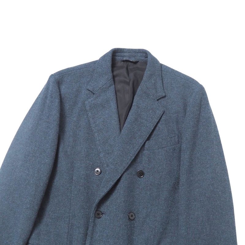 Dolce & Gabbana Tweed Jacket 48 Leather Double Navy