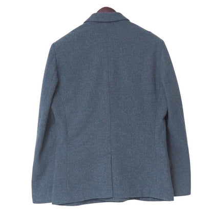 Dolce & Gabbana Tweed Jacket 48 Leather Double Navy