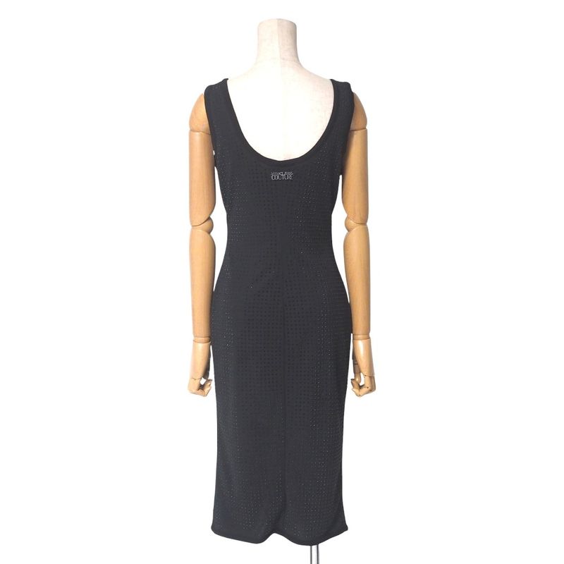 Versace Jeans Dress 40 Sleeveless Visual Dot Logo Plate