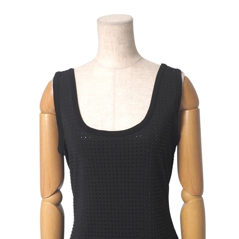 Versace Jeans Dress 40 Sleeveless Visual Dot Logo Plate