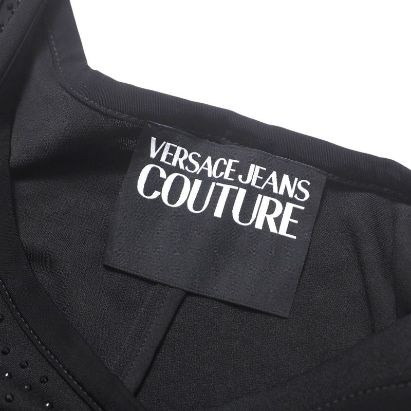 Versace Jeans Dress 40 Sleeveless Visual Dot Logo Plate