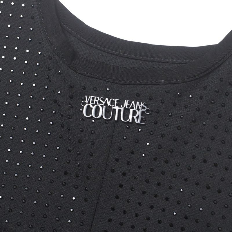 Versace Jeans Dress 40 Sleeveless Visual Dot Logo Plate