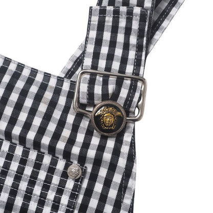 Versace Vintage Overalls 28 42 Medusa Button Gingham Check Dress