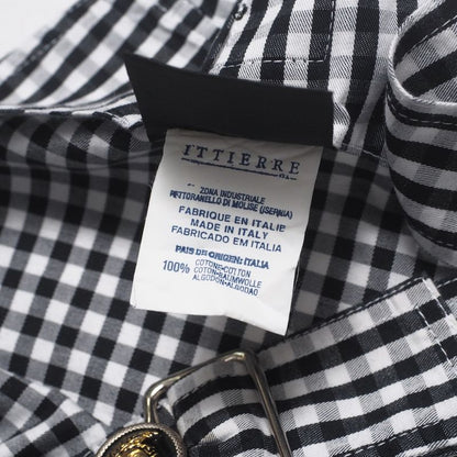 Versace Vintage Overalls 28 42 Medusa Button Gingham Check Dress