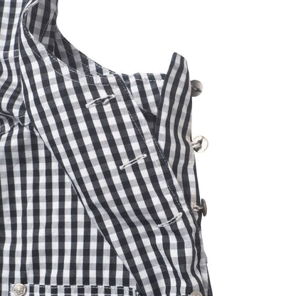 Versace Vintage Overalls 28 42 Medusa Button Gingham Check Dress