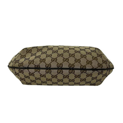 Gucci Shoulder Bag GG Pattern 181092 Beige X Dark Brown Leather