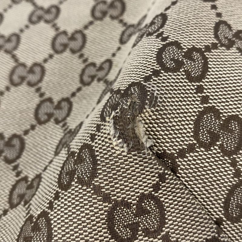 Gucci Shoulder Bag GG Pattern 181092 Beige X Dark Brown Leather