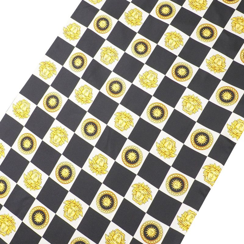 Versace Shawl Medusa Check Fringe Scarf All Pattern All Silk