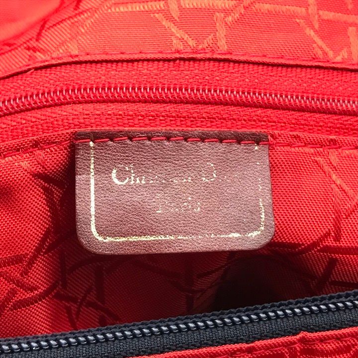 Dior Cannage Nylon Tote Boston Bag Navy
