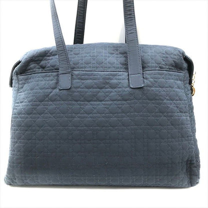Dior Cannage Nylon Tote Boston Bag Navy