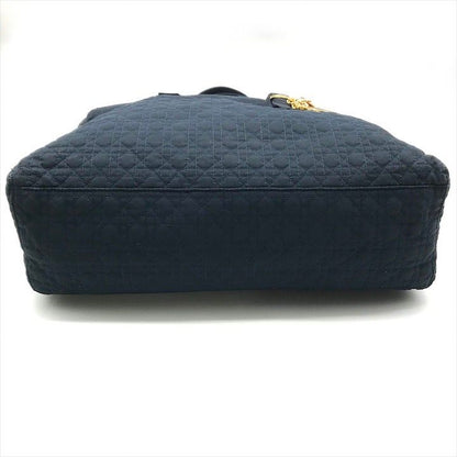Dior Cannage Nylon Tote Boston Bag Navy
