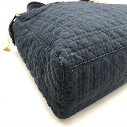 Dior Cannage Nylon Tote Boston Bag Navy