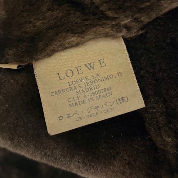 Loewe Mouton Fat Coat 40 Sheep Leather Brown Jacket