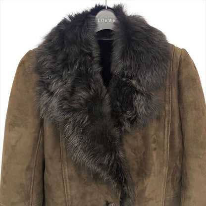 Loewe Mouton Fat Coat 40 Sheep Leather Brown Jacket