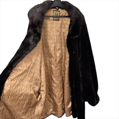 Fendi Mink Reverse Hair Long Coat Fur Brown