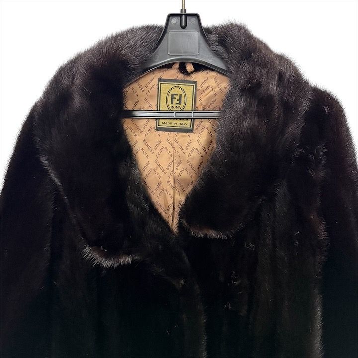 Fendi Mink Reverse Hair Long Coat Fur Brown