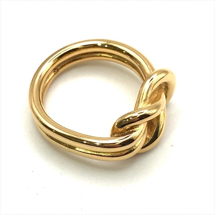 Hermes Atame Scarf Ring Gold Metal Closure