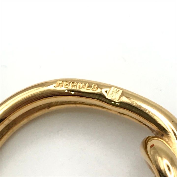 Hermes Atame Scarf Ring Gold Metal Closure