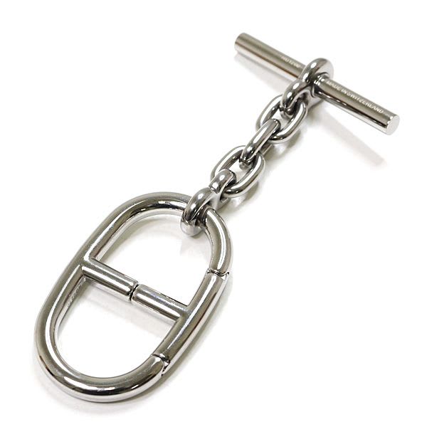 Hermes Key Holder Chaine D'ancre Metal Silvery Bag Charm Ring