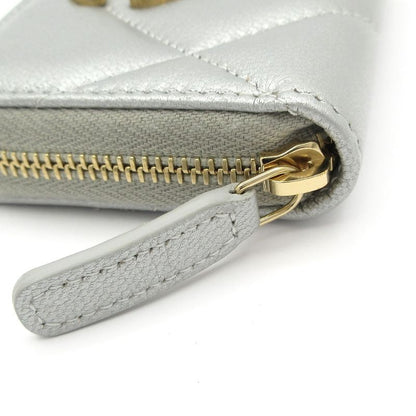 Chanel Coin Case Chanel19 Chanel 19 Ap0949 Silver Round Zipper Gold Hardware