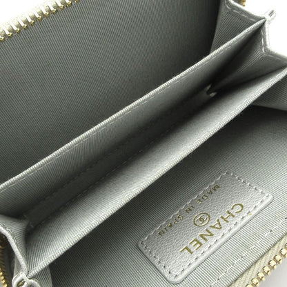 Chanel Coin Case Chanel19 Chanel 19 Ap0949 Silver Round Zipper Gold Hardware