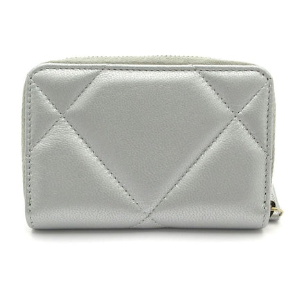 Chanel Coin Case Chanel19 Chanel 19 Ap0949 Silver Round Zipper Gold Hardware