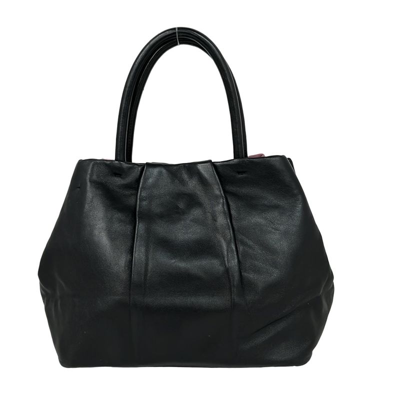 Prada Handbag - Bn1604 Black X Light Pink Ribbon Leather