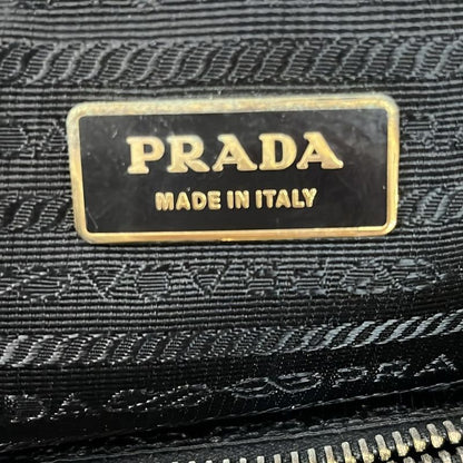 Prada Handbag - Bn1604 Black X Light Pink Ribbon Leather
