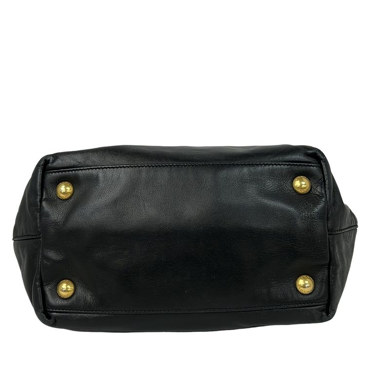 Prada Handbag - Bn1604 Black X Light Pink Ribbon Leather