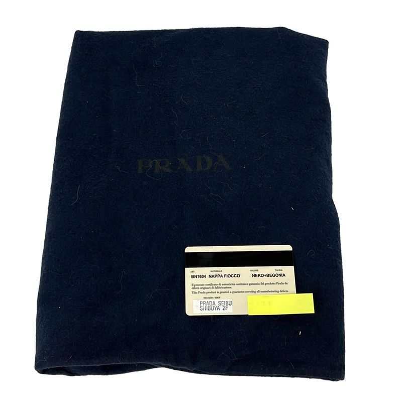 Prada Handbag - Bn1604 Black X Light Pink Ribbon Leather