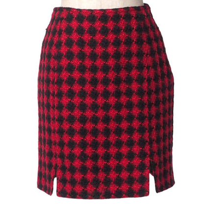 Versace Jeans Vintage Skirt Set 28 42 Skirts Medusa Button All Over Black X Red Plaid Pattern