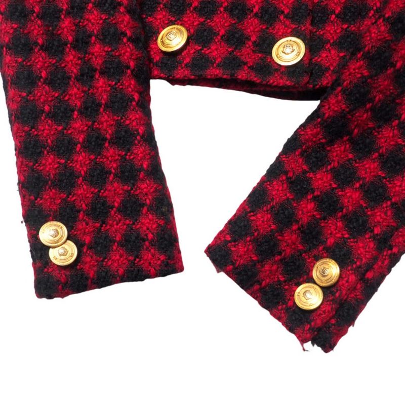 Versace Jeans Vintage Skirt Set 28 42 Skirts Medusa Button All Over Black X Red Plaid Pattern