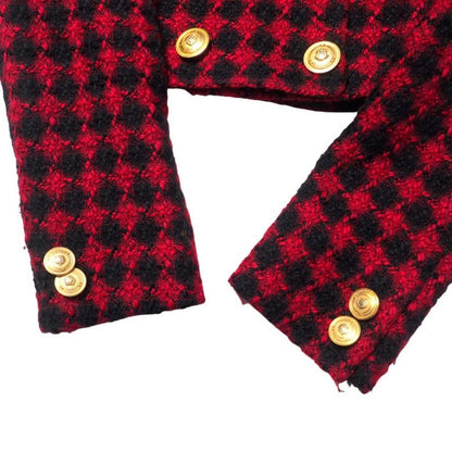 Versace Jeans Vintage Skirt Set 28 42 Skirts Medusa Button All Over Black X Red Plaid Pattern