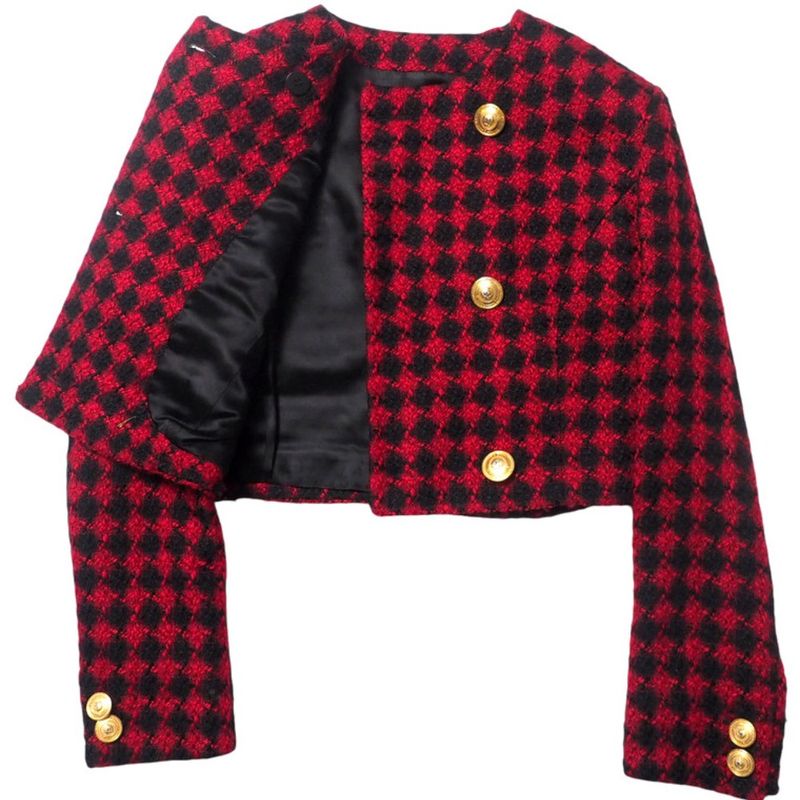 Versace Jeans Vintage Skirt Set 28 42 Skirts Medusa Button All Over Black X Red Plaid Pattern