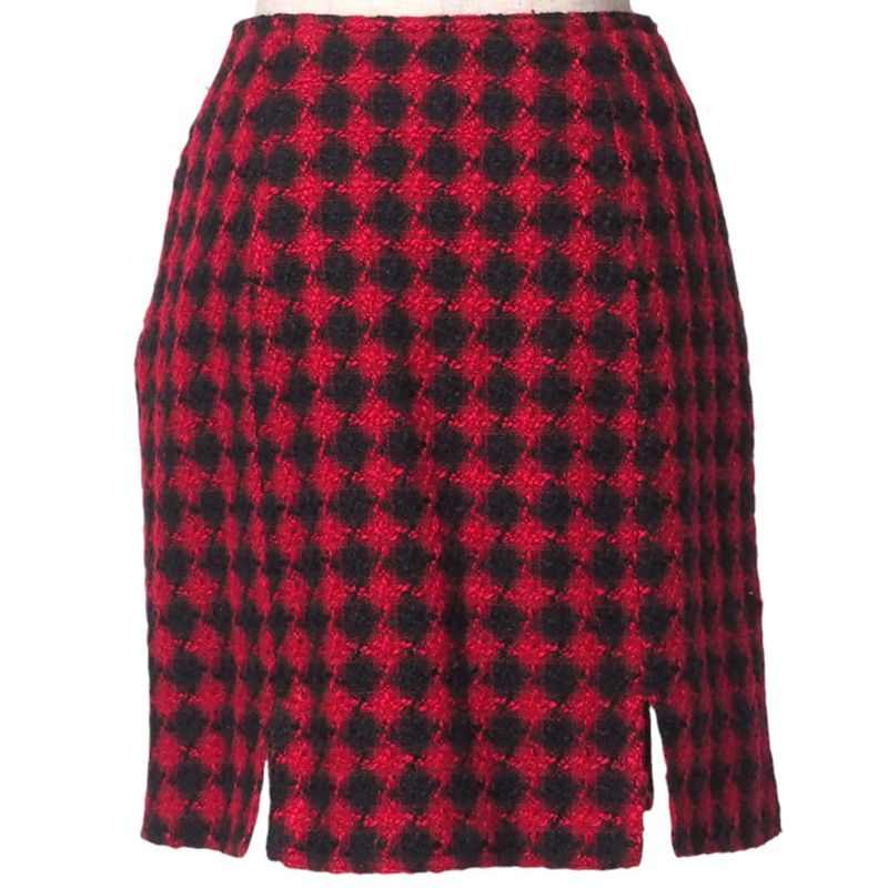 Versace Jeans Vintage Skirt Set 28 42 Skirts Medusa Button All Over Black X Red Plaid Pattern